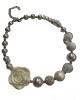Pearl Ceramic Rose Necklace