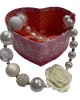 Pearl Ceramic Rose Necklace